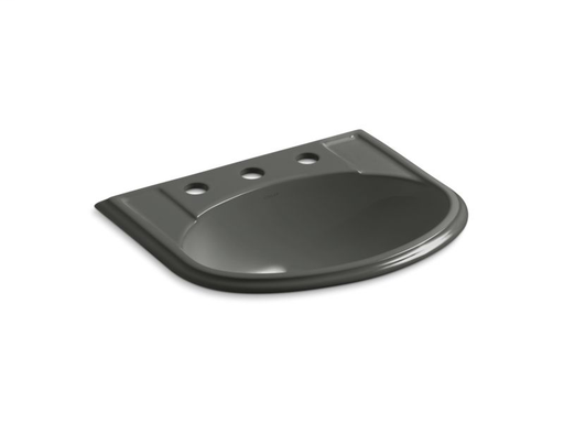 Devonshire® drop-in bathroom sink with 8" widespread faucet holes, Thunder Grey