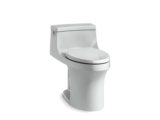 San Souci® Comfort Height® one-piece compact elongated 1.28 gpf toilet with AquaPiston® flushing technology, left-hand trip lever and concealed trapway, Ice™ Grey