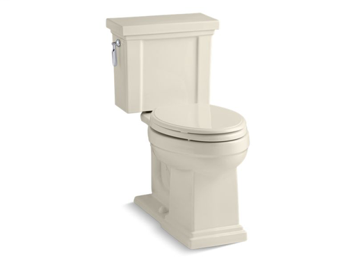 Tresham® Comfort Height® two-piece elongated 1.28 gpf toilet with AquaPiston® flushing technology and left-hand trip lever, seat not included, Almond