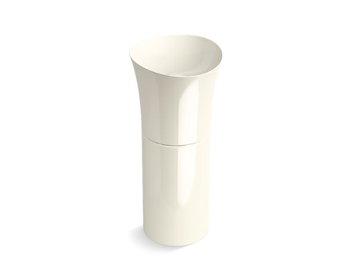 Veil® pedestal bathroom sink without overflow, Biscuit