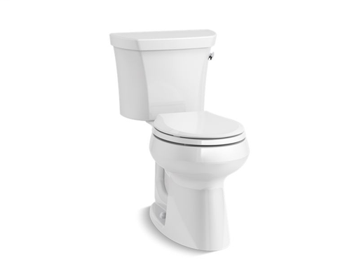 Highline® Comfort Height® two-piece round-front 1.28 gpf toilet with Class Five® flush technology, right-hand trip lever and Insuliner® tank liner, White