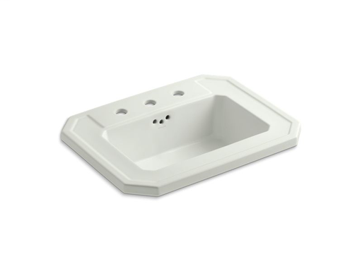 Kathryn® drop-in bathroom sink with 8" widespread faucet holes, Dune