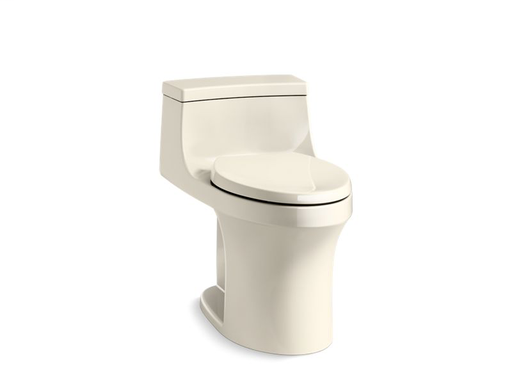 San Souci® Comfort Height® one-piece compact elongated 1.28 gpf toilet with AquaPiston® flushing technology and right-hand trip lever, concealed trapway, Almond