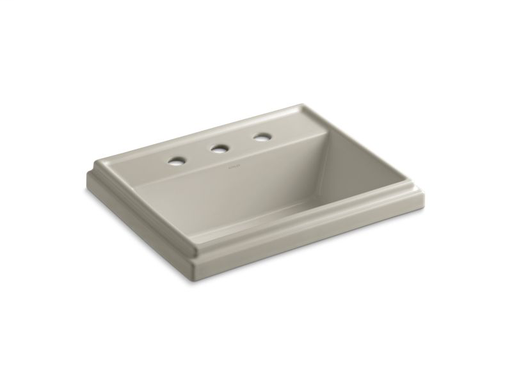 Tresham® rectangular drop-in bathroom sink with 8" widespread faucet holes, Sandbar