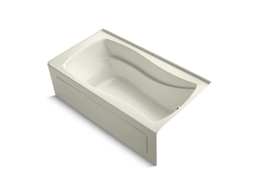 Mariposa® 66" x 36" alcove VibrAcoustic® bath with Bask® heated surface, apron and right-hand drain, Biscuit