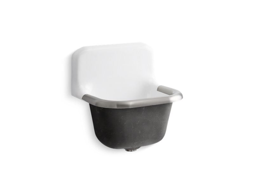 Bannon™ 22-1/4" x 18-1/4" wall-mounted or P-trap mounted service sink with rim guard and blank back, White