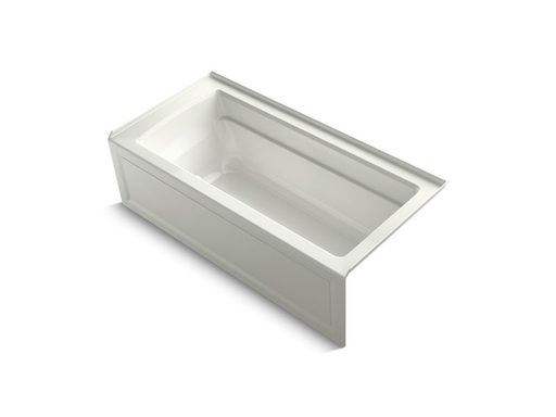 Archer® 66" x 32" alcove BubbleMassage™ Air Bath with integral apron, right-hand drain and Bask™ heated surface, Dune