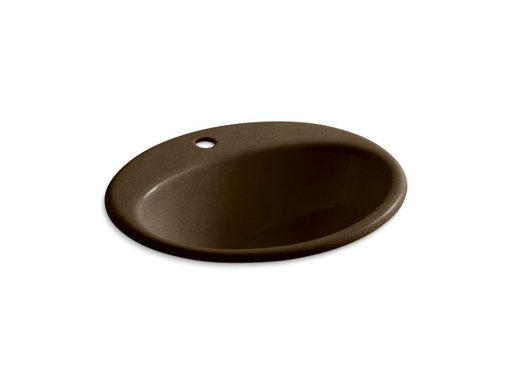 Farmington® drop-in bathroom sink with single faucet hole, Black 'n Tan