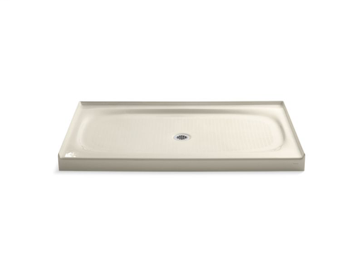 Salient® 60" x 36" single threshold center drain shower base, Almond