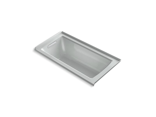 Archer® 60" x 30" alcove VibrAcoustic® bath with integral flange and left-hand drain, Ice™ Grey
