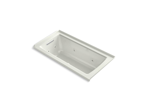 Archer® 60" x 30" integral flange whirlpool + BubbleMassage™ Air Bath with left-hand drain, Dune