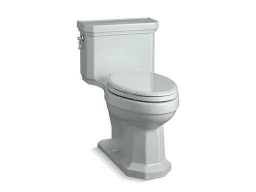Kathryn® Comfort Height® one-piece compact elongated 1.28 gpf toilet with AquaPiston® flush technology, left-hand trip lever and concealed trapway, Ice™ Grey
