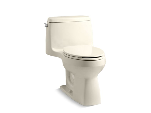 Santa Rosa™ Comfort Height® one-piece compact elongated 1.28 gpf toilet with AquaPiston® flushing technology and left-hand trip lever, Almond