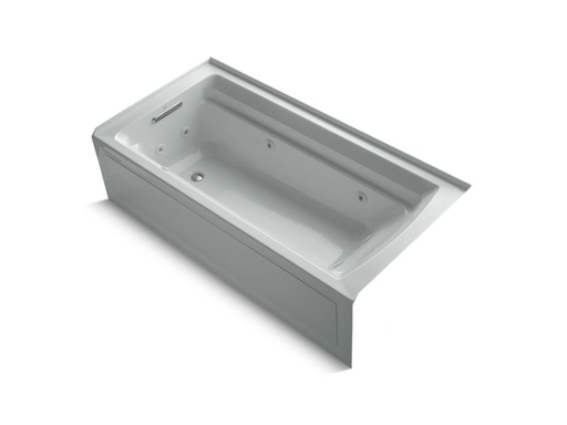 Archer® 72" x 36" alcove whirlpool with integral apron and left-hand drain, Ice™ Grey