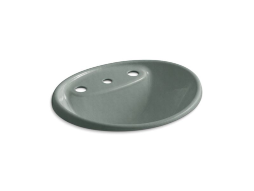 Tides® drop-in bathroom sink with 8" widespread faucet holes, Basalt
