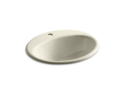 Farmington® drop-in bathroom sink with single faucet hole, Cane Sugar