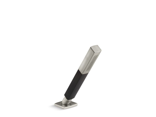 Shift™ Square 2.0 gpm multifunction handshower with Black handle, Vibrant Brushed Nickel