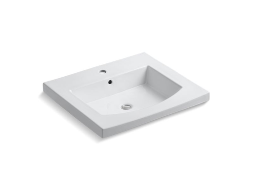 Persuade® Curv vanity-top bathroom sink with single faucet hole, White