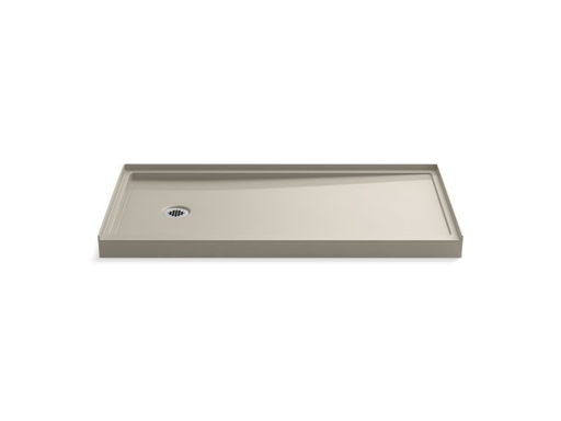 Rely® 60" x 30" single-threshold shower base with left-hand drain, Sandbar