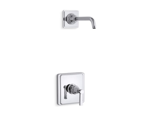 Pinstripe® Pure Rite-Temp shower trim set with lever handle, less showerhead, Polished Chrome