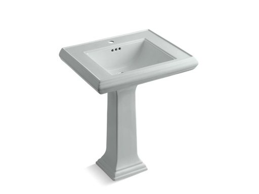 Memoirs® Classic 27" pedestal bathroom sink with single faucet hole, Ice™ Grey
