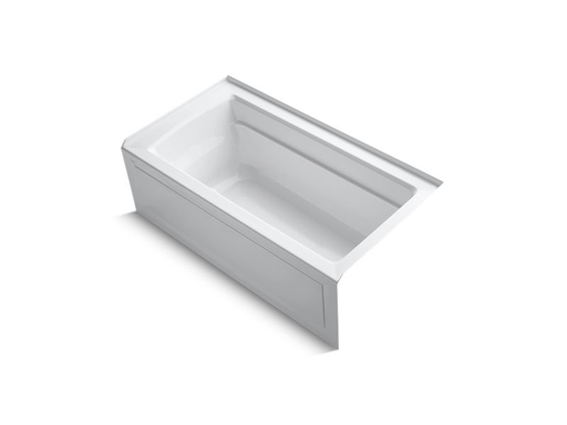 Archer® 60" x 32" alcove BubbleMassage™ Air Bath with integral apron and right-hand drain, White