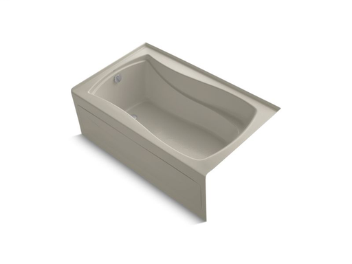 Mariposa® 60" x 36" alcove bath with Bask® heated surface, integral apron, integral flange and left-hand drain, Sandbar