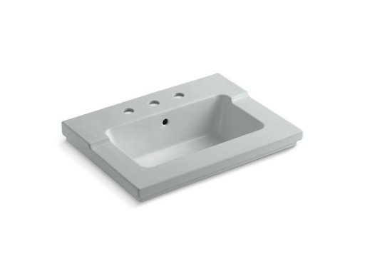 Tresham® vanity-top bathroom sink with 8" widespread faucet holes, Ice™ Grey