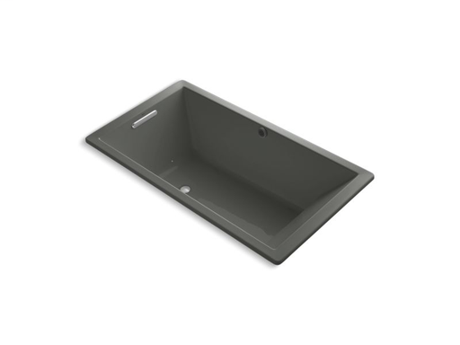 Underscore® Rectangle 66" x 36" drop-in BubbleMassage™ Air Bath with Bask® heated surface and reversible drain, Thunder Grey