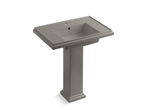 Tresham® 30" pedestal bathroom sink with single faucet hole, Cashmere