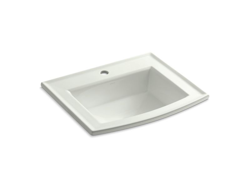 Archer® drop-in bathroom sink with single faucet hole, Dune