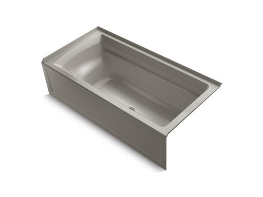 Archer® 72" x 36" alcove bath with integral apron and right-hand drain, Cashmere