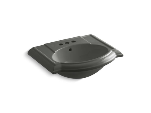 Devonshire® bathroom sink with 4" centerset faucet holes, Thunder Grey