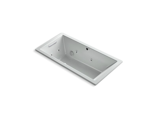 Underscore® Rectangle 60" x 30" drop-in whirlpool + BubbleMassage™ Air Bath, Ice™ Grey