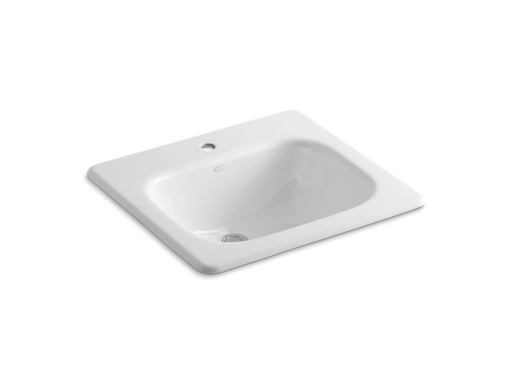 Tahoe® drop-in bathroom sink with single faucet hole, White