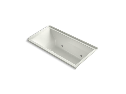 Underscore® Rectangle 60" x 30" alcove BubbleMassage™ Air Bath with Bask® heated surface, chromatherapy and right-hand drain, Dune