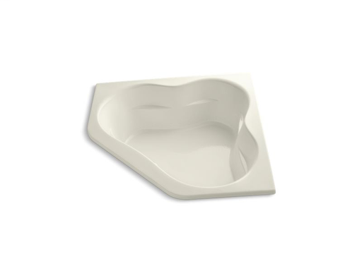 Tercet® 60" x 60" drop-in BubbleMassage™ Air Bath with center drain, Biscuit