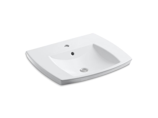 Kelston® drop-in bathroom sink with single faucet hole, White