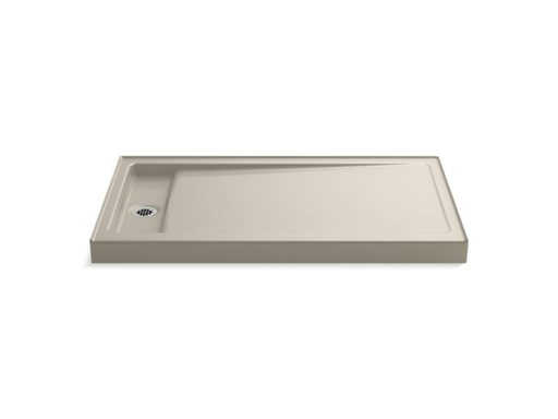 Bellwether® 60" x 34" single-threshold shower base with left center drain, Sandbar