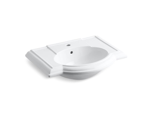 Devonshire® bathroom sink with single faucet hole, White
