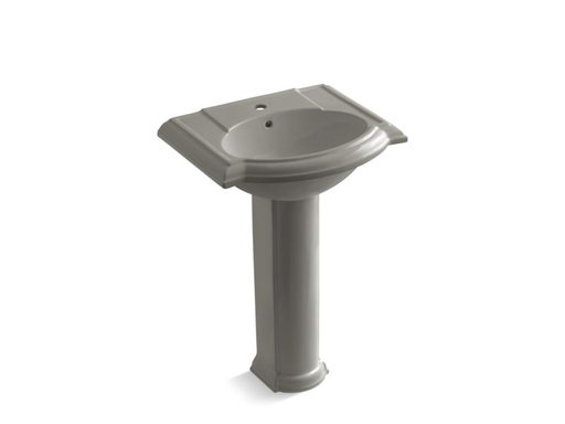Devonshire® 24" pedestal bathroom sink with single faucet hole, Cashmere