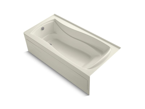 Mariposa® 72" x 36" alcove bath with Bask® heated surface, integral apron, integral flange and left-hand drain, Biscuit