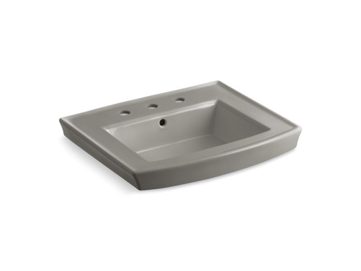 Archer® pedestal bathroom sink with 8" widespread faucet holes, Cashmere