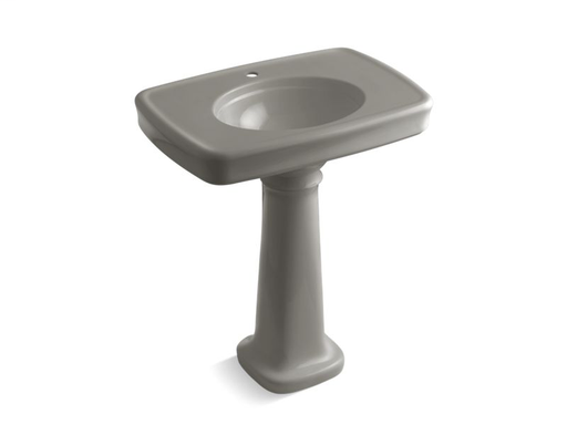 Bancroft® 30" pedestal bathroom sink with single faucet hole, Cashmere