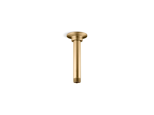 6" ceiling mount rainhead arm and flange, Vibrant Moderne Brushed Gold