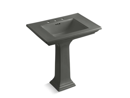 Memoirs® Stately 30" pedestal bathroom sink with 8" widespread faucet holes, Thunder Grey