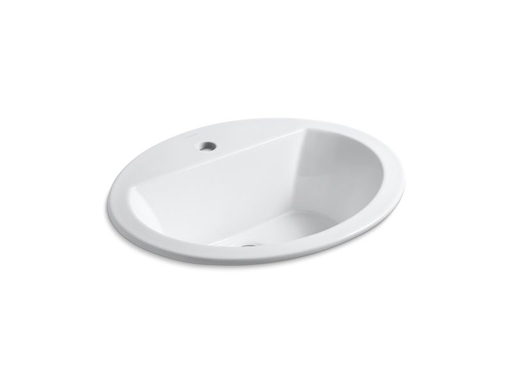 Bryant® oval drop-in bathroom sink with single faucet hole, White
