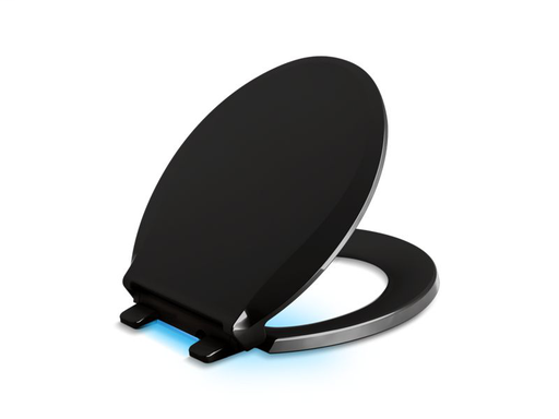 Cachet® Nightlight Quiet-Close™ with Grip-Tight round-front toilet seat, Black Black
