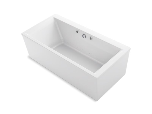 Stargaze® 72" x 36" freestanding BubbleMassage™ Air Bath with Bask™ heated surface and straight shroud, White