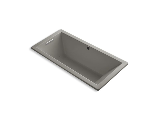 Underscore® Rectangle 66" x 32" drop-in BubbleMassage™ Air Bath with reversible drain and Bask™ heated surface, Cashmere